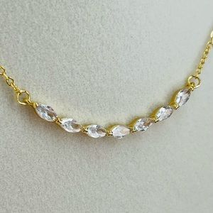 18k Yellow Gold Plated Cubic Zircon Charm Necklace Chain: 52cm Pendant: 5cm